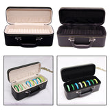 Maxbell 15 Slots bracelet Case with Handle Holder Storage Box Bracelets Display Case Black and Beige