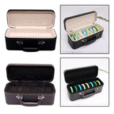 Maxbell 15 Slots bracelet Case with Handle Holder Storage Box Bracelets Display Case Black and Beige