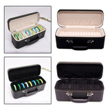Maxbell 15 Slots bracelet Case with Handle Holder Storage Box Bracelets Display Case Black and Beige