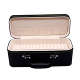 Maxbell 15 Slots bracelet Case with Handle Holder Storage Box Bracelets Display Case Black and Beige