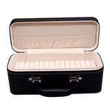 Maxbell 15 Slots bracelet Case with Handle Holder Storage Box Bracelets Display Case Black and Beige