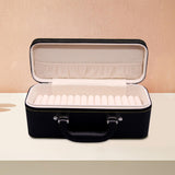 Maxbell 15 Slots bracelet Case with Handle Holder Storage Box Bracelets Display Case Black and Beige