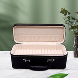 Maxbell 15 Slots bracelet Case with Handle Holder Storage Box Bracelets Display Case Black and Beige