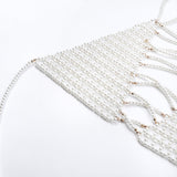 Maxbell Adjustable Pearl Body Chain Layered Beaded Delicate for Wedding Beach Women
