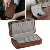 Maxbell Multipurpose Walnut Jewelry Box Jewellery Trinket Box for Brooches Jewelry M