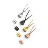 Maxbell Fashion Cremation Pendant Necklace Perfume Container Jewelry for Girls Boys Silver