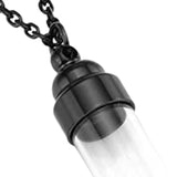 Maxbell Fashion Cremation Pendant Necklace Perfume Container Jewelry for Girls Boys Black