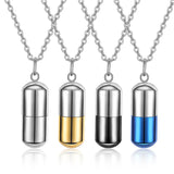Maxbell Cremation Urn Necklace Tube Bottle Fashion Sealing Pendant for Pet Men Gold