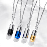 Maxbell Cremation Urn Necklace Tube Bottle Fashion Sealing Pendant for Pet Men Gold
