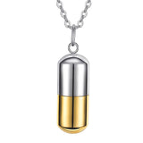 Maxbell Cremation Urn Necklace Tube Bottle Fashion Sealing Pendant for Pet Men Gold