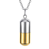 Maxbell Cremation Urn Necklace Tube Bottle Fashion Sealing Pendant for Pet Men Gold