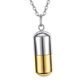Maxbell Cremation Urn Necklace Tube Bottle Fashion Sealing Pendant for Pet Men Gold