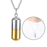 Maxbell Cremation Urn Necklace Tube Bottle Fashion Sealing Pendant for Pet Men Gold