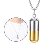 Maxbell Cremation Urn Necklace Tube Bottle Fashion Sealing Pendant for Pet Men Gold
