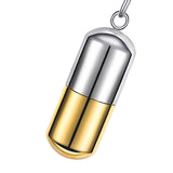 Maxbell Cremation Urn Necklace Tube Bottle Fashion Sealing Pendant for Pet Men Gold