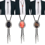 Maxbell Crown Bolo Tie Necktie Costume Rodeo American for Birthday Men and Women Black