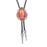 Maxbell Crown Bolo Tie Necktie Costume Rodeo American for Birthday Men and Women Red