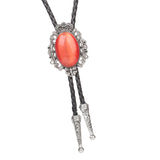 Maxbell Crown Bolo Tie Necktie Costume Rodeo American for Birthday Men and Women Red