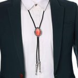 Maxbell Crown Bolo Tie Necktie Costume Rodeo American for Birthday Men and Women Red