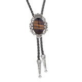 Maxbell Crown Bolo Tie Necktie Costume Rodeo American for Birthday Men and Women Brown