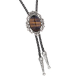 Maxbell Crown Bolo Tie Necktie Costume Rodeo American for Birthday Men and Women Brown