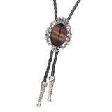 Maxbell Crown Bolo Tie Necktie Costume Rodeo American for Birthday Men and Women Brown