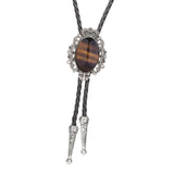 Maxbell Crown Bolo Tie Necktie Costume Rodeo American for Birthday Men and Women Brown