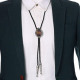 Maxbell Crown Bolo Tie Necktie Costume Rodeo American for Birthday Men and Women Brown