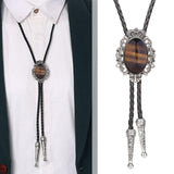 Maxbell Crown Bolo Tie Necktie Costume Rodeo American for Birthday Men and Women Brown