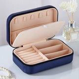 Maxbell Portable Jewelry Box Travel Case Organizer Storage Holder for Stud Bracelets Blue