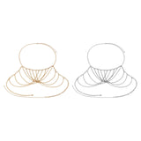 Maxbell Multilayer Body Chain Nightclub Chest Chain for Halloween Party Summer Beach Gold