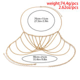 Maxbell Multilayer Body Chain Nightclub Chest Chain for Halloween Party Summer Beach Gold