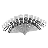 Maxbell 50Pcs Gauges Kit Acrylic Taper Plug Tunnels 14G-00G Transparent Luminous