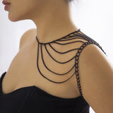 Maxbell Choker Necklace Shoulder Tassel Chain for Garment Accessory Chunky Necklace