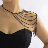 Maxbell Choker Necklace Shoulder Tassel Chain for Garment Accessory Chunky Necklace