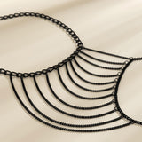 Maxbell Choker Necklace Shoulder Tassel Chain for Garment Accessory Chunky Necklace