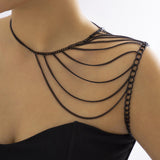 Maxbell Choker Necklace Shoulder Tassel Chain for Garment Accessory Chunky Necklace