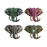 Maxbell Elephant Brooch Pin Brooches Elephant Head Lapel Pin Dress Accessories Green