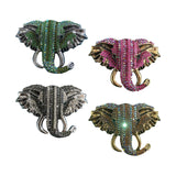 Maxbell Elephant Brooch Pin Brooches Elephant Head Lapel Pin Dress Accessories Green
