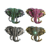 Maxbell Elephant Brooch Pin Brooches Elephant Head Lapel Pin Dress Accessories Green