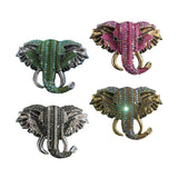 Maxbell Elephant Brooch Pin Brooches Elephant Head Lapel Pin Dress Accessories Green
