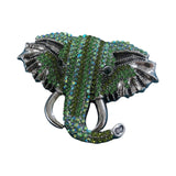Maxbell Elephant Brooch Pin Brooches Elephant Head Lapel Pin Dress Accessories Green