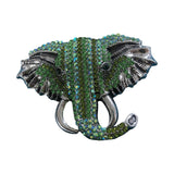 Maxbell Elephant Brooch Pin Brooches Elephant Head Lapel Pin Dress Accessories Green