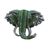 Maxbell Elephant Brooch Pin Brooches Elephant Head Lapel Pin Dress Accessories Green