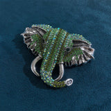 Maxbell Elephant Brooch Pin Brooches Elephant Head Lapel Pin Dress Accessories Green