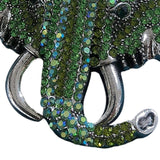 Maxbell Elephant Brooch Pin Brooches Elephant Head Lapel Pin Dress Accessories Green