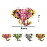 Maxbell Elephant Brooch Pin Brooches Elephant Head Lapel Pin Dress Accessories Green
