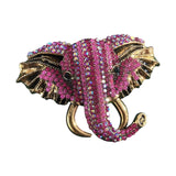 Maxbell Elephant Brooch Pin Brooches Elephant Head Lapel Pin Dress Accessories Pink
