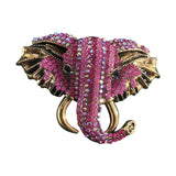 Maxbell Elephant Brooch Pin Brooches Elephant Head Lapel Pin Dress Accessories Pink