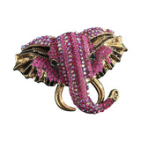 Maxbell Elephant Brooch Pin Brooches Elephant Head Lapel Pin Dress Accessories Pink